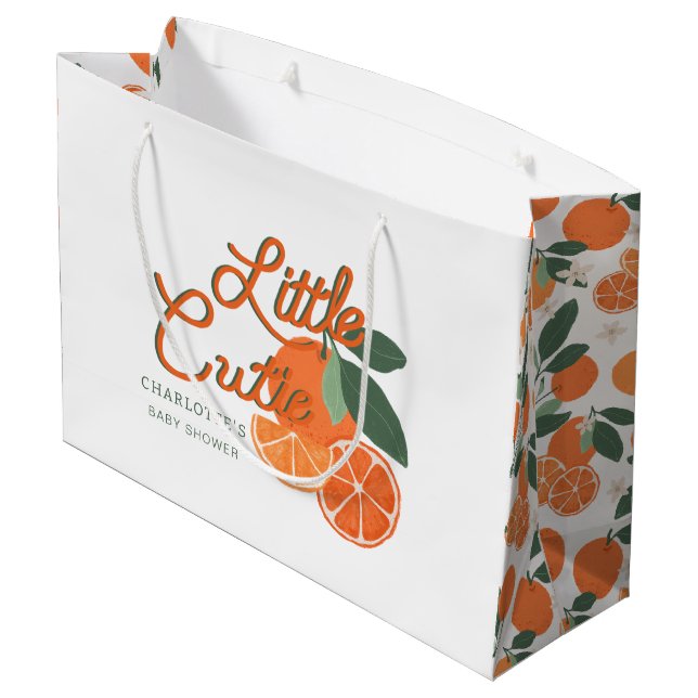 Grande Bolsa de regalo de Little Cutie Clementine Baby Sh (Angulo reverso)