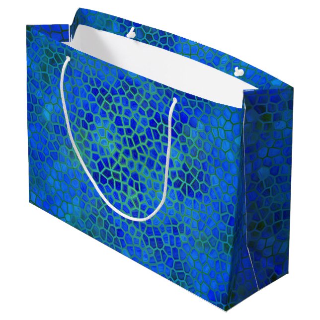 Grande Bolsa de regalo de los dinosaurios azules (Angulo reverso)
