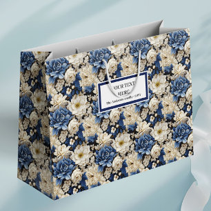 Grande Bolsa de regalo de lujo floral marfil blanco Premi