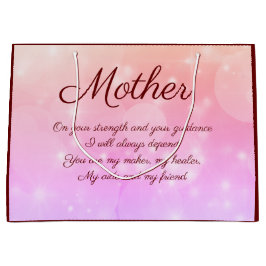 Grande Bolsa de regalo de madre personalizada con un poem