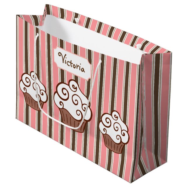 Grande Bolsa de regalo de magdalena personalizada (Angulo Anverso)