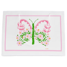 Bolsa de regalo de mariposa de primavera rosada