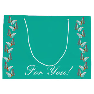 Grande Bolsa de regalo de mariposa Morpho Teal