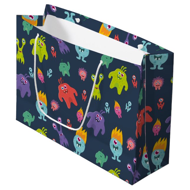 Grande Bolsa de regalo de monstruos divertidos (Angulo Anverso)