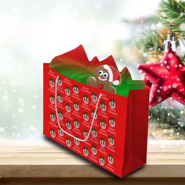 Grande Bolsa de regalo de Navidad Cavalier King Charles (Subido por el creador)