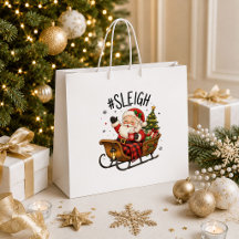 Bolsa de regalo de Navidad clásica roja y verde pa