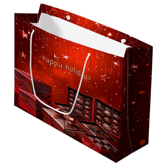 Grande Bolsa de regalo de Navidad con dulces de chocolate (Angulo Anverso)