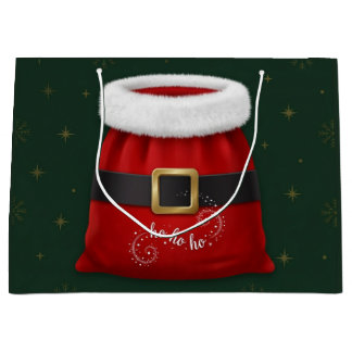 Grande Bolsa de regalo de Navidad con traje festivo de Sa