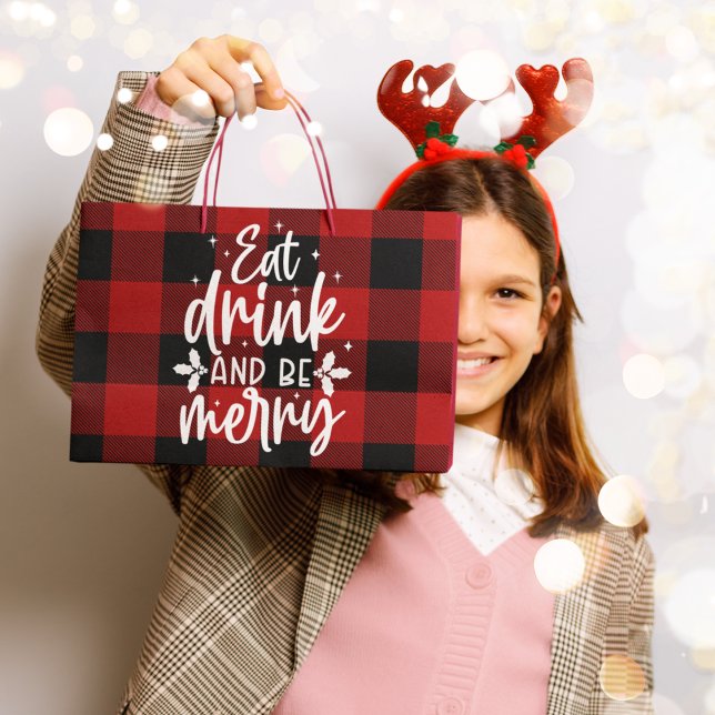 Grande Bolsa de regalo de Navidad de cuadros de búfalo ro (Subido por el creador)