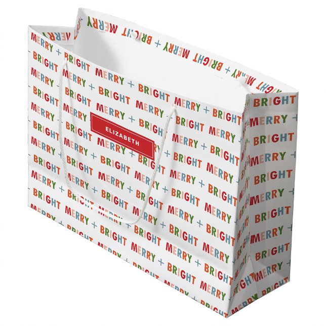 Grande Bolsa de regalo de navidad de Feliz (Merry Christmas Holiday Gift Bag
)