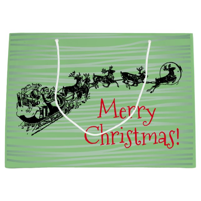 Grande Bolsa de Regalo de Navidad de Feliz (Anverso)