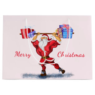 Grande Bolsa de regalo de Navidad de Papá Noel culturista