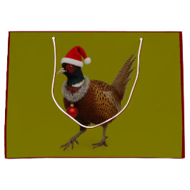 Grande Bolsa de regalo de Navidad Faisán Alegre