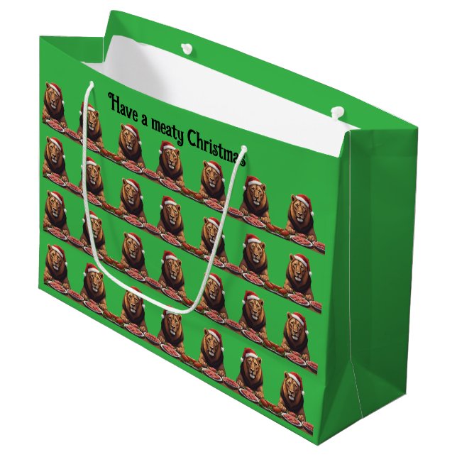 Grande bolsa de regalo de Navidad para carnívoro león (Angulo Anverso)