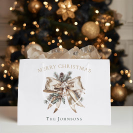 Grande Bolsa de regalo de Navidad personalizada elegante