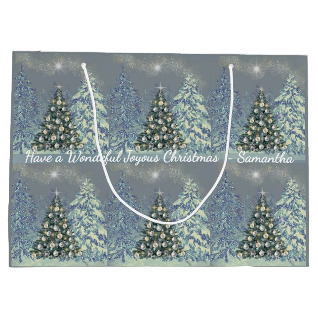 Grande Bolsa de regalo de Navidad personalizada para esa  (Reverso)