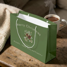 Bolsa de regalo de Navidad personalizada Verde Sal