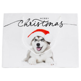 Grande BOLSA DE REGALO DE navidades CON CACHILLO HUSKY EN