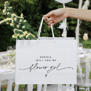 Grande Bolsa de regalo de niña de flores Minimalistas de
