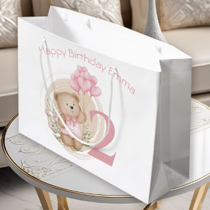 Grande Bolsa De Regalo De Oso Rosado Para El Chica