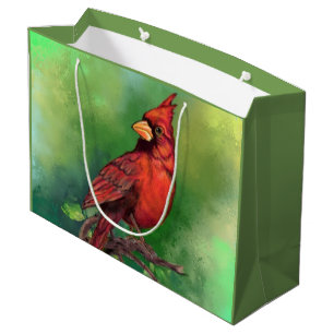 Grande Bolsa de regalo de pájaro cardenal