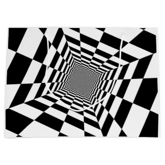 Grande Bolsa de regalo de papel blanco y negro