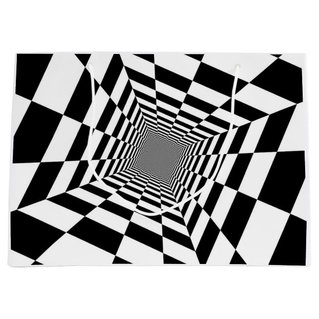 Grande Bolsa de regalo de papel blanco y negro (Anverso)