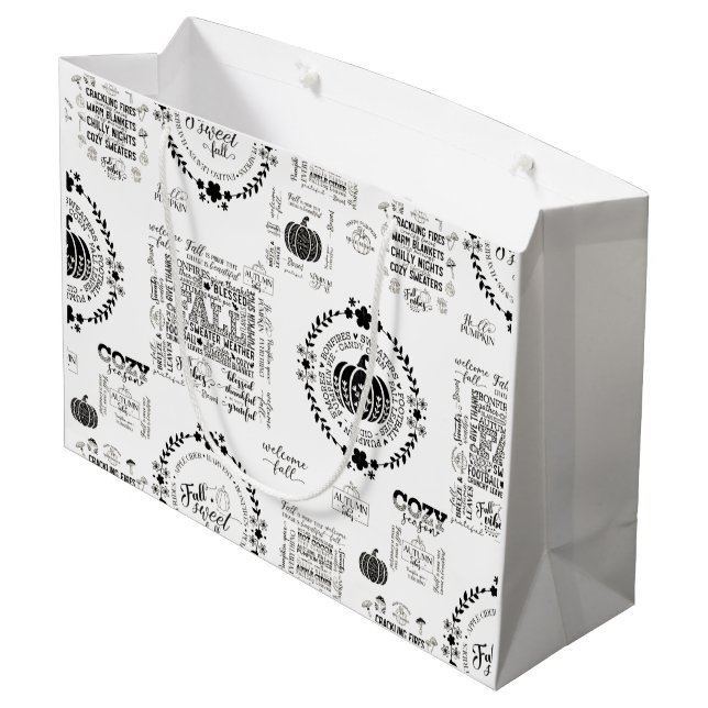 Grande Bolsa de regalo de papel Otoño Vibes (Angulo reverso)
