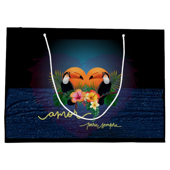 Grande Bolsa de regalo de Parot Tropics - Amor (Reverso)
