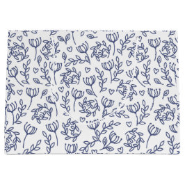 Grande Bolsa de regalo de Pascua blanca con patrón floral