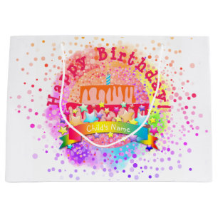 Grande Bolsa de Regalo de Pastel de Cumpleaños - HAMbWG