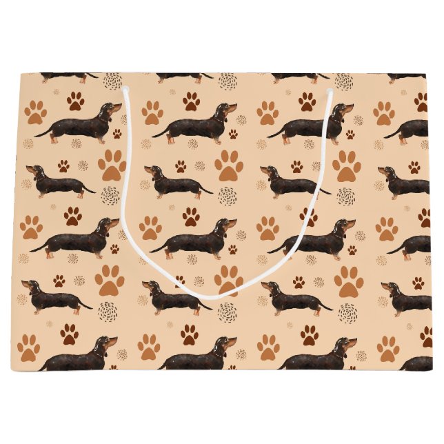 Grande Bolsa de regalo de patas de perro Dachshund (Anverso)