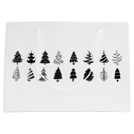 GRANDE BOLSA DE REGALO DE PATRON DE ARBOL DE NAVIDAD