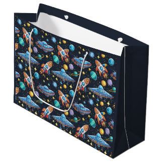 Grande Bolsa de regalo de patrón de espacio