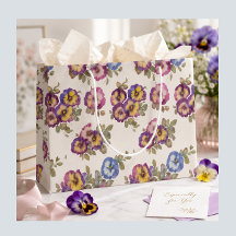 Bolsa de regalo de pensamientos elegantes florales