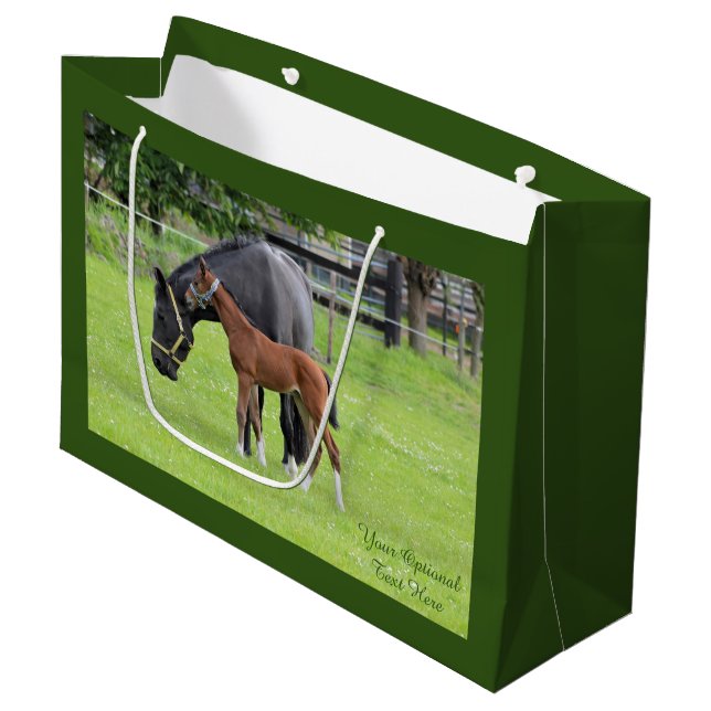 Grande Bolsa de regalo de personalizado de Horse Lover (Angulo Anverso)