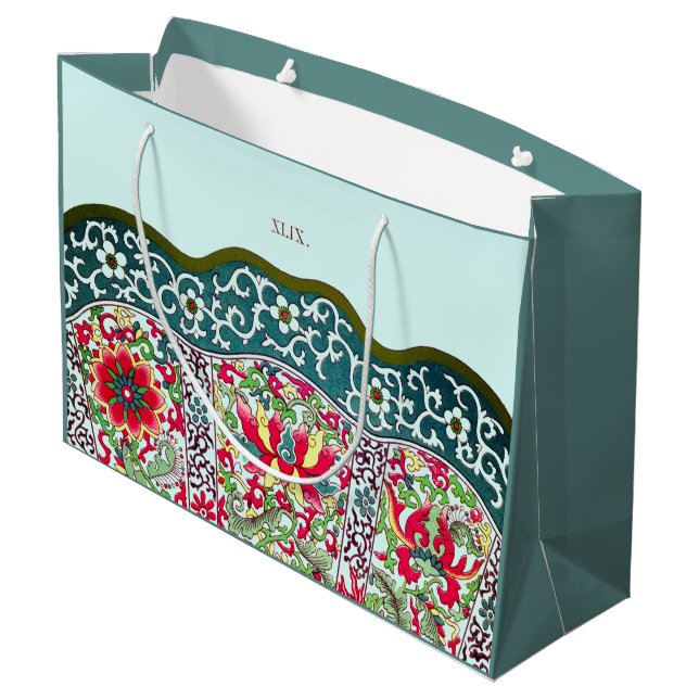 GRANDE BOLSA DE REGALO DE PERSONALIZADO DE PATRÓN CHINO (Angulo reverso)