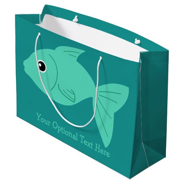 Grande Bolsa de regalo de personalizado de pescado (Angulo reverso)