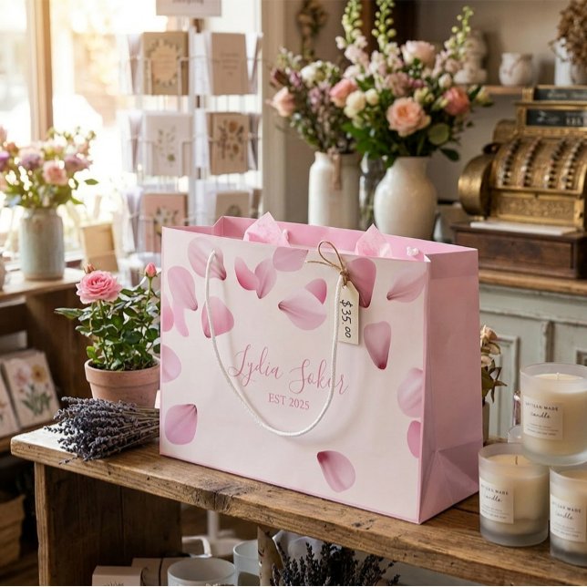 Grande Bolsa de regalo de pétalo rosa personalizable eleg (Subido por el creador)