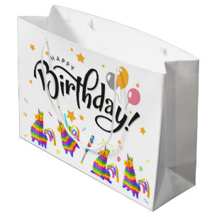 Grande Bolsa de regalo de Pinatas de cumpleaños