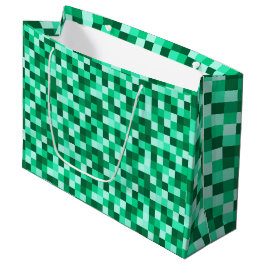 Grande Bolsa de regalo de píxeles cuadrados verdes, píxel