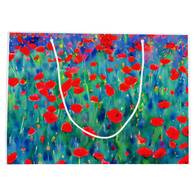 Grande Bolsa de regalo de Poppy Field (Reverso)