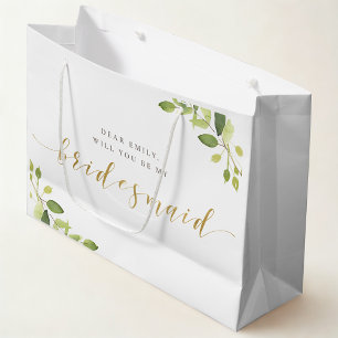 Grande Bolsa de regalo de propuesta de dama de honor Verd