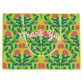 Grande Bolsa de regalo de rama de flores verde lima