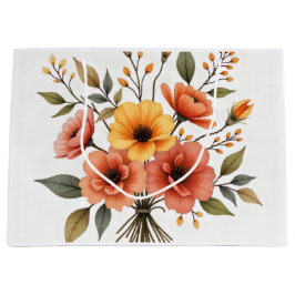 Grande Bolsa de regalo de ramo de flores de otoño