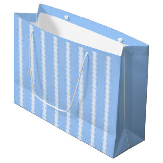 Grande Bolsa de regalo de rayas azules pastel de fractal 