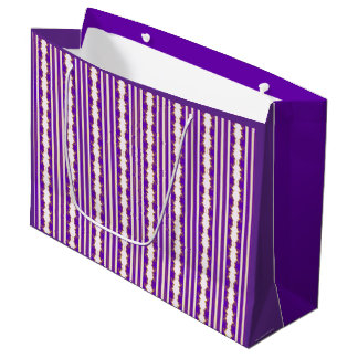 Grande Bolsa de regalo de rayas púrpura fractal de Navida