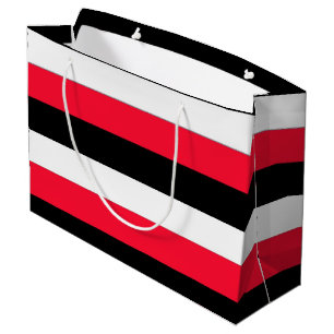 Grande Bolsa de regalo de rayas rojas, negras y blancas