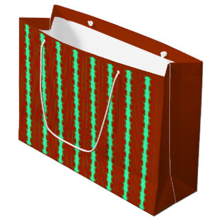 Grande Bolsa de regalo de rayas rojas y verdes de fractal