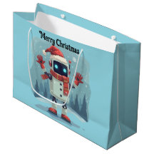 Bolsa de regalo de robot navideño lindo